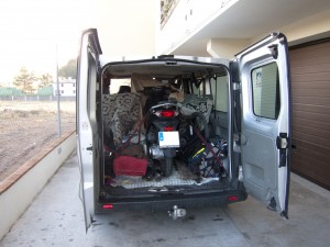 The Joyriders van packed for Sierra Nevada
